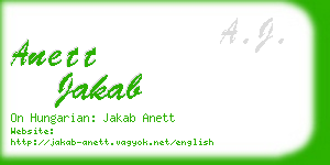 anett jakab business card